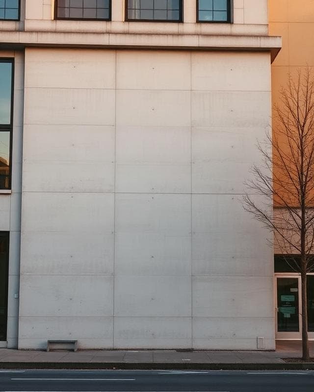 Blank concrete building facade site reference