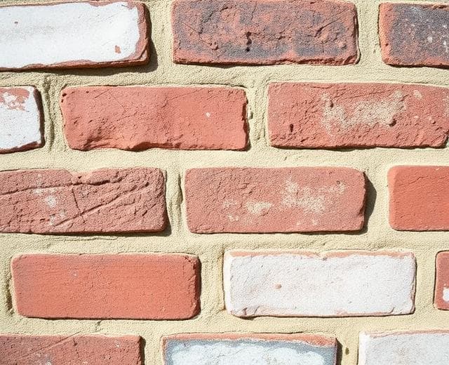 Weathered painted brick wall texture